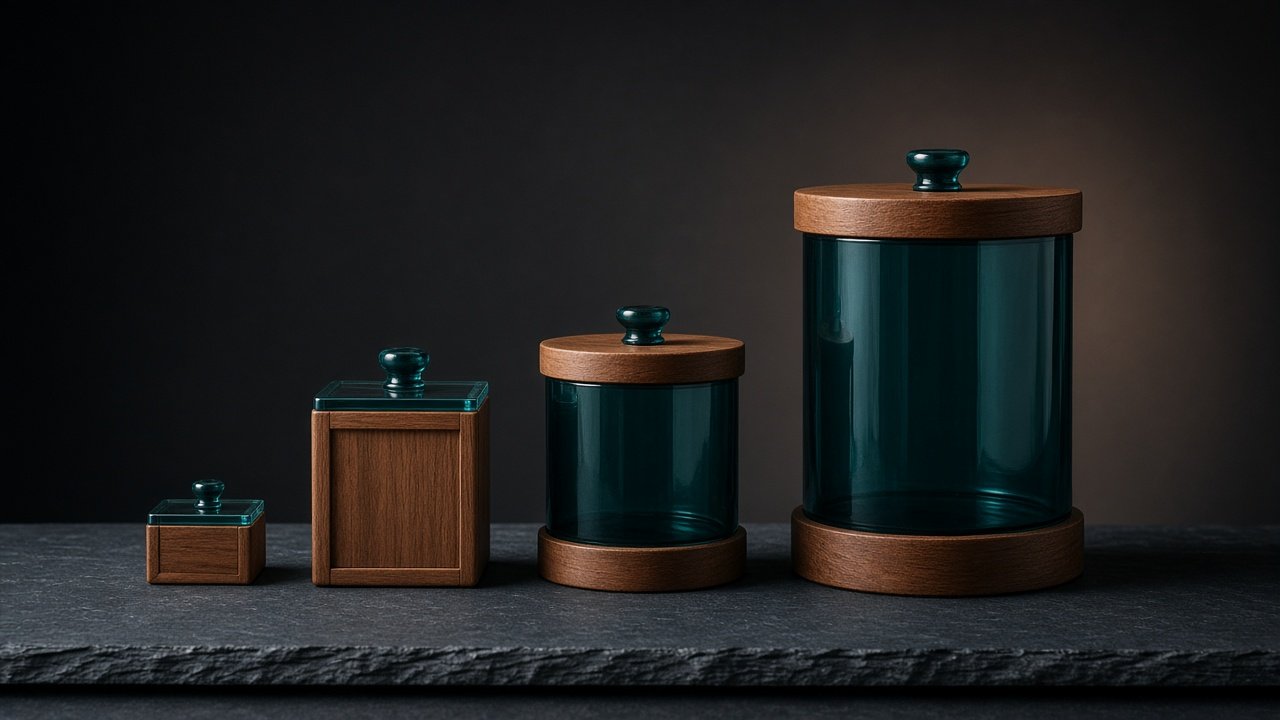 Four archive jars of increasing size suggesting Free Go Plus and Pro storage tiers